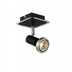 Ceiling lamp LED white/black/chrome/brushed steel 1xGU10 5W 105mm H