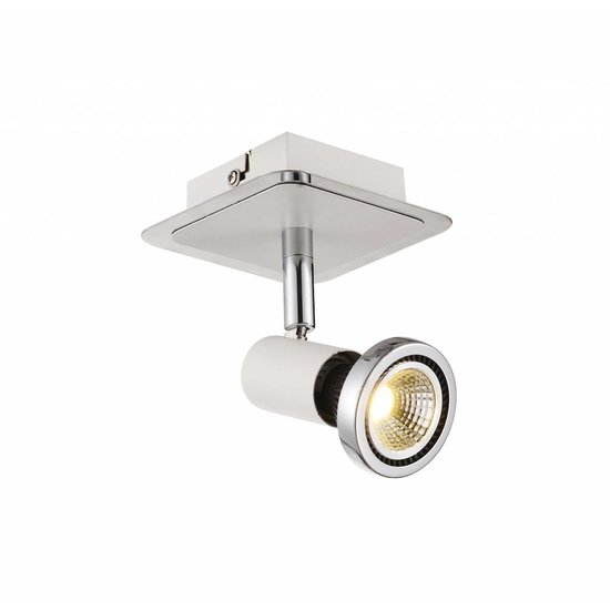Plafondlamp LED wit/zwart/chroom/geborsteld staal 1xGU10 5W 105mm H