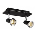 Fantasia Xzibit ceiling lamp LED brushed steel-chrome, 2xGU10 5W, adjustable, 105mm high