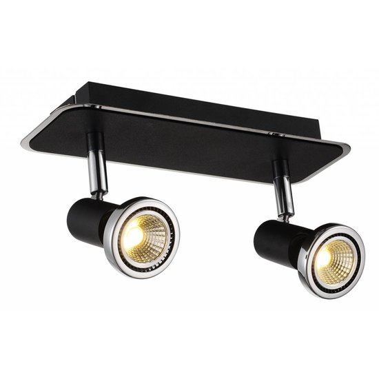 Ceiling lamp LED white/black/chrome/brushed steel 2xGU10 5W 105mm H