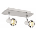 Fantasia Xzibit lámpara de techo orientable negro-cromo, 2x GU10 LED 5W, 3000K, 250mm largo