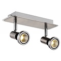 Ceiling lamp LED white/black/chrome/brushed steel 2xGU10 5W 105mm H