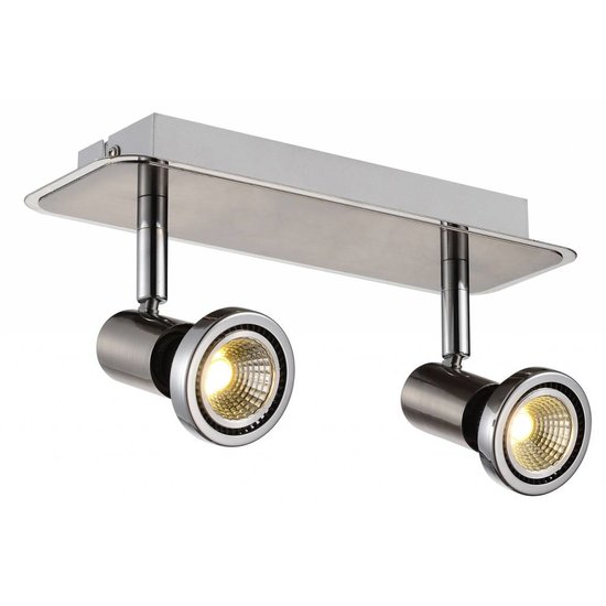 Ceiling lamp LED white/black/chrome/brushed steel 2xGU10 5W 105mm H