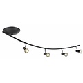 Fantasia Xzibit plafonnier arqué noir-chrome, 4x GU10 LED 5W, 3000K blanc chaud, IP20