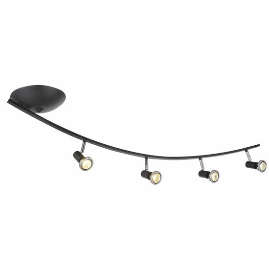 Fantasia Xzibit ceiling lamp LED white-chrome, 4 adjustable GU10 spots 5W, 116 x 32 cm