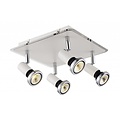 Fantasia Xzibit plafonnier carré noir-chrome, 4xGU10 LED 5W inclus, 250x250mm, orientable, IP20
