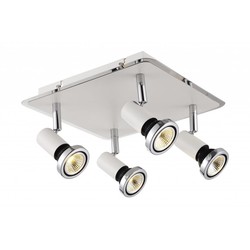 Ceiling light LED square white/black/chrome/grey 4xGU10 5W 250mm