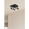 Ceiling lamp LED square white/black/chrome/grey 4xGU10 5W 250mm