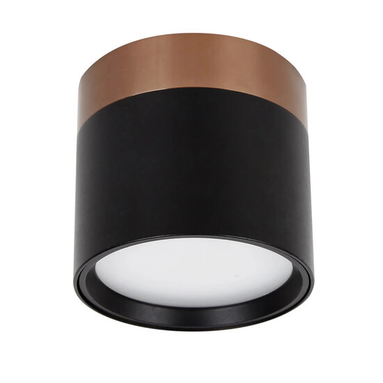 Fantasia RAKU foco LED Ø75mm, bronce cepillado y negro, aluminio, 7W 3000K, regulable, IP40