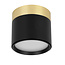 Fantasia RAKU LED spot Ø75mm, brushed gold and black aluminium, 7W, 3000K, dimmable, IP40