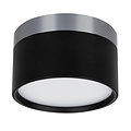 Fantasia RAKU aplique LED Ø113mm, acero cepillado y negro, 12W, 3000K, regulable, IP40