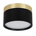 Fantasia RAKU LED-Deckenleuchte Ø113mm, 12W, 3000K warmweiß, dimmbar, gebürstetes Gold und Schwarz
