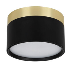 RAKU LED plafondlamp Ø113mm geborsteld goud/zwart