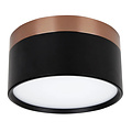 Fantasia RAKU LED ceiling light Ø136mm, 18W built-in LED, 3000K warm white, dimmable, brushed bronze with black, IP40