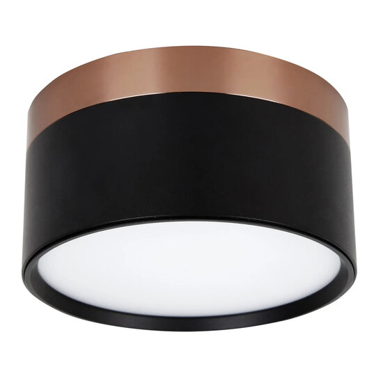 Fantasia RAKU plafón LED Ø136mm, 18W LED integrado, 3000K blanco cálido, regulable, bronce cepillado con negro, IP40