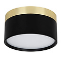 Fantasia RAKU lámpara LED de pared y techo Ø136mm, 18W, 3000K, regulable, oro cepillado/negro