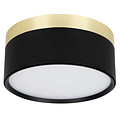 Fantasia RAKU plafonnier LED rond Ø158mm, 24W dimmable blanc chaud (3000K), aluminium or brossé et noir, IP40