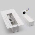 Recessed wall lamp vertical plasterable black or white 3W module