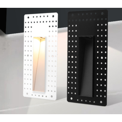 Kinghood (Floyd) Recessed Wall Light Vertical Plasterable Black 3W