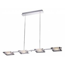 Hanglamp glas LED dimbaar lang chroom 4x4W 945mm