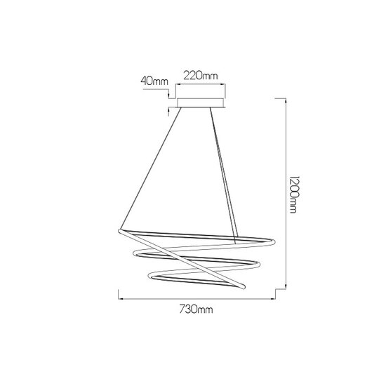 BOA LED Pendel 88W SMD LED 3000K dimbaar ø730mm wit hanglamp spiraal wit