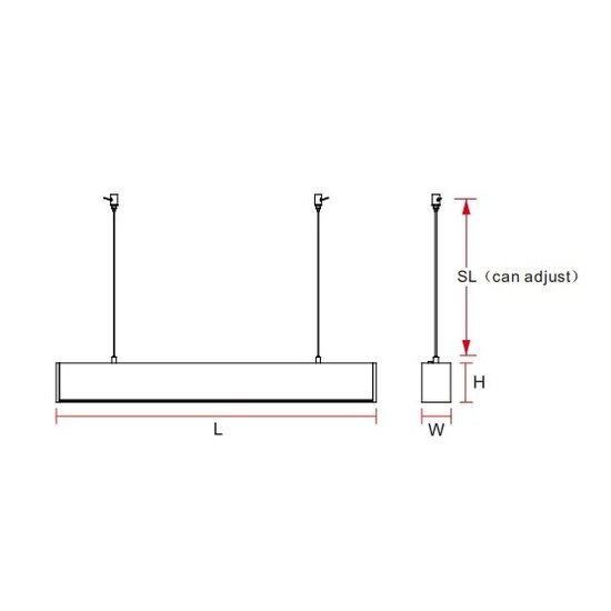 Hanglamp pendel zwart 150cm 48W WW of NW of CW