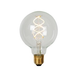 Ampoule Lucide BASSE TENSION - Ampoule à filament - Ø 9,5 cm - LED à intensité variable - E27 - 1x1 W 2700 K - Transparente