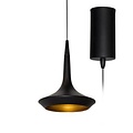 Hanglamp zwart met gouden binnenkant 160mm H 8W LED