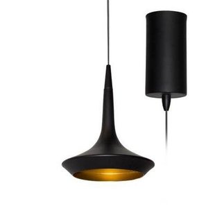 Hanglamp zwart met gouden binnenkant 160mm H 8W LED