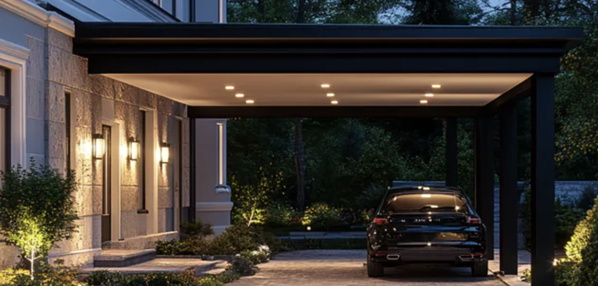Éclairage dans le carport : fonctionnel et élégant