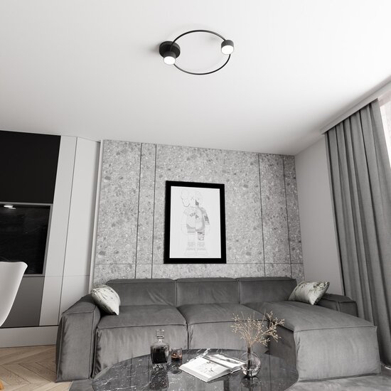 Emibig Emibig LUCIO 2 BL - Minimalistische plafondlamp met twee lichtbronnen