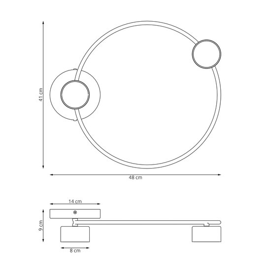 Emibig Emibig LUCIO 2 BL - Plafonnier minimaliste avec deux sources lumineuses