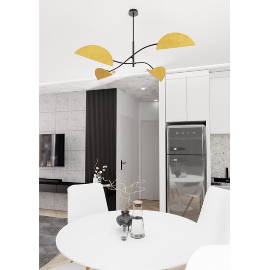 Emibig Emibig LOTUS 4 BL GRAY - Glamour plafondlamp met unieke materialen