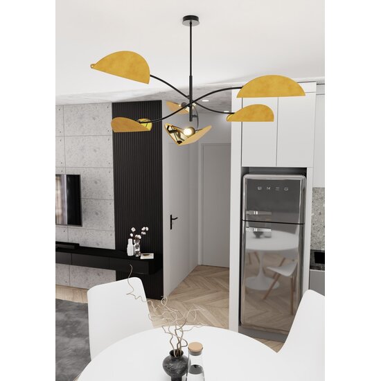 Emibig Emibig LOTUS 6 BL GRAY - Glamour Deckenlampe mit einzigartigen Materialien