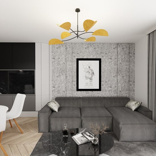 Emibig Emibig LOTUS 6 BL GRAY - Glamour Deckenlampe mit einzigartigen Materialien