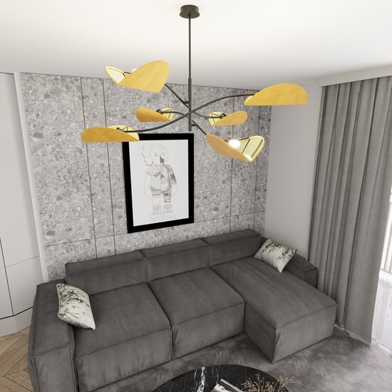 Emibig Emibig LOTUS 6 BL GRAY - Glamour ceiling lamp with unique materials