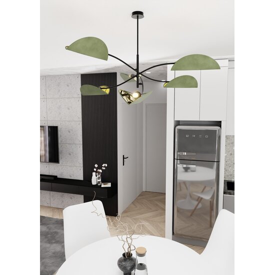 Emibig Emibig LOTUS 6 BL NATURAL - Japandi stijl plafondlamp met 6 fitting