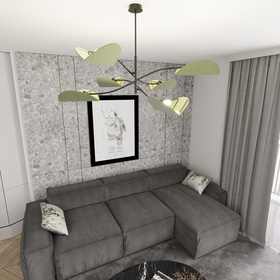 Emibig Emibig LOTUS 6 BL NATURAL - Japandi stijl plafondlamp met 6 fitting