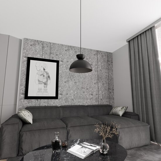 Emibig Emibig LUNARO 1L BL WHITE/BLACK - Elegante hanglamp met industriële stijl