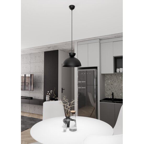 Emibig Emibig LUNARO 1L BL WHITE/BLACK - Stylish industrial pendant lamp for any space