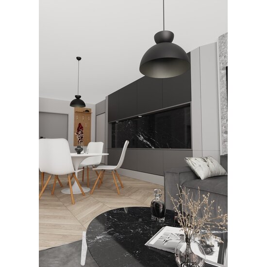 Emibig Emibig LUNARO 1L BL WHITE/BLACK - Elegante Pendelleuchte im industriellen Stil