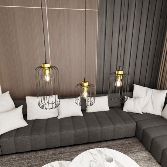 Emibig Emibig VANDER 3 BL GOLD Pendant Lamp - Industrial Style for Any Space