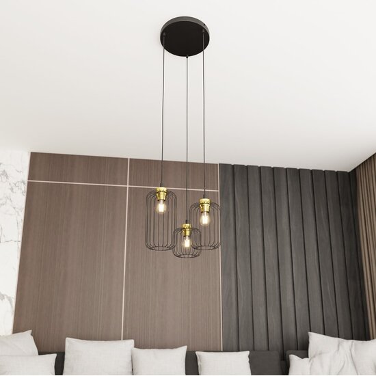 Emibig Emibig VANDER 3PREM BL GOLD Lámpara Colgante - Estilo Industrial para Cualquier Espacio