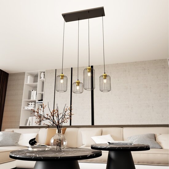 Emibig Emibig VANDER 4 BL GOLD Pendant Lamp - Stylish Industrial Lighting