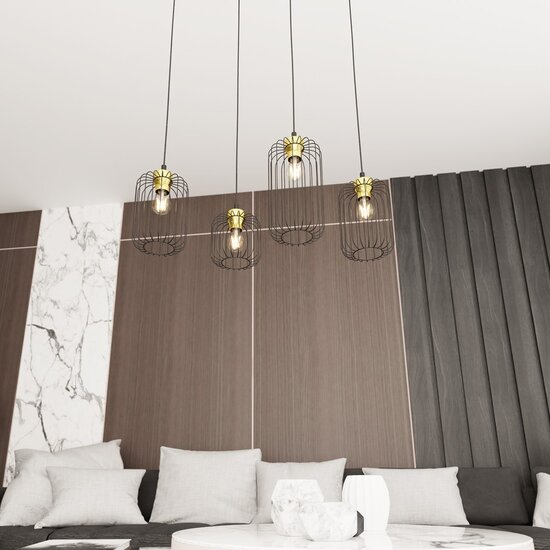 Emibig Emibig VANDER 4 BL GOLD Suspension - Éclairage Industriel Élégant