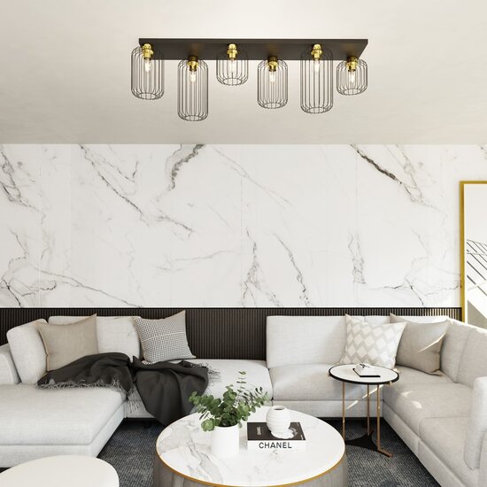 Emibig Emibig BARN 6 BL GOLD - Industrial Pendant Light for Stylish Spaces