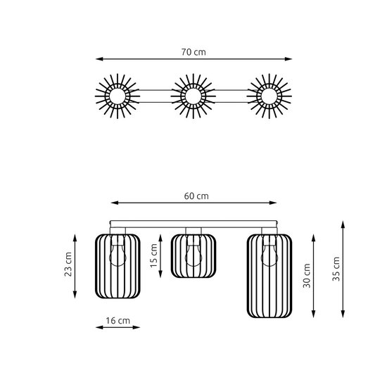Emibig Emibig BARN 3 BL - Lampe de plafond industrielle élégante pour tous les espaces