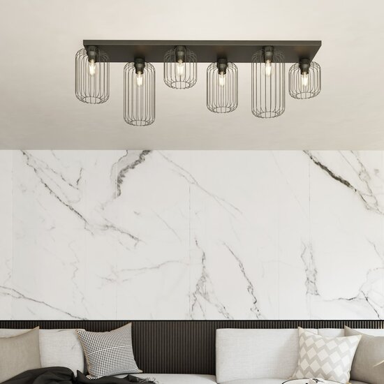 Emibig Emibig BARN 6 BL - Lampe de plafond industrielle élégante pour tous les espaces