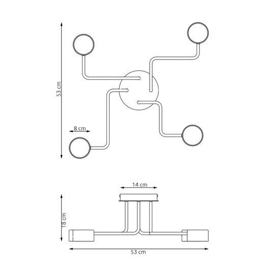 Emibig Emibig ENSO 4 BL - Stilvolle moderne Deckenlampe für jeden Raum