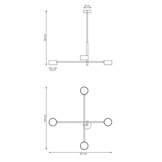 Emibig Emibig KAIRO 4 BL GRAFIT - Lampe de plafond moderne pour intérieurs élégants